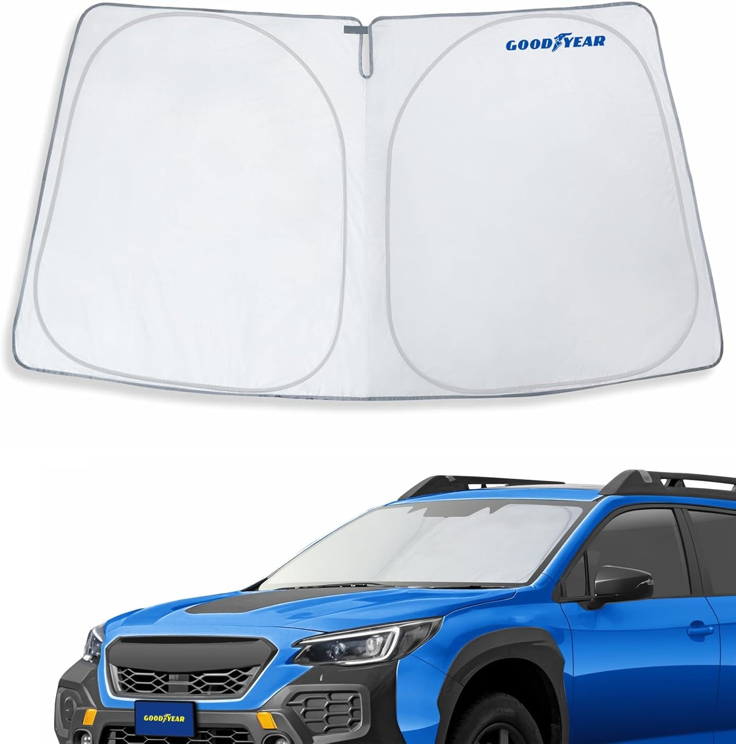 Goodyear Foldable Windshield Sunshade for Chevrolet (Chevy) Tahoe 2021-2025, SUV car Accessories, Sunshade Cover, Sun Shade Car Windshield, Window Sun Blocker - GY008221