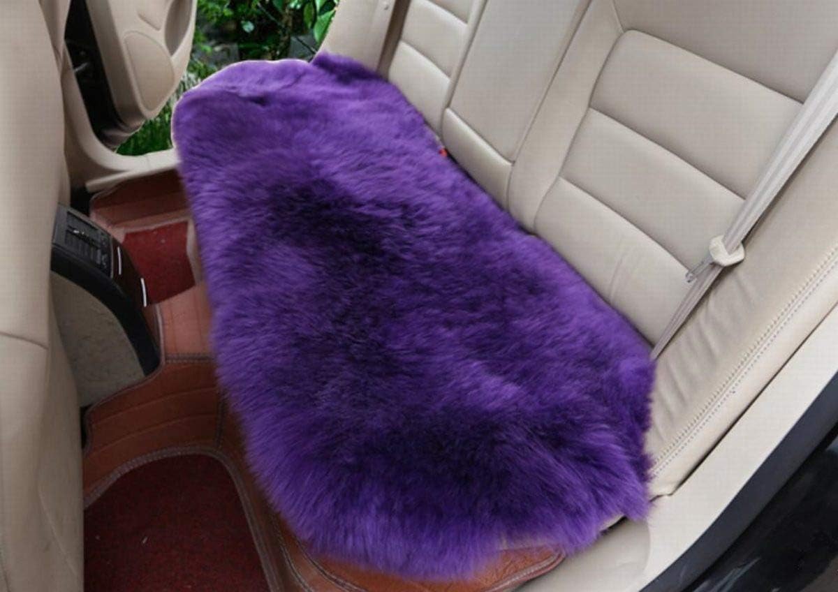 Sisha-A Winter Warmth: Universal Sheepskin Seat Cushion Cover - Natural Wool, for Cars, Trucks, SUVs & Vans - Cozy & Stylish Driving Companion Rear Beige Yellow