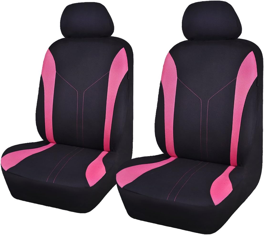 Flying Banner Car Seat Covers Front Seats and Rear Bench Air Mesh Fabric Rear Bench Split Polyester Easy Installation SUV CAR Woman Lady Femal (Black Mint Green, Full Set)