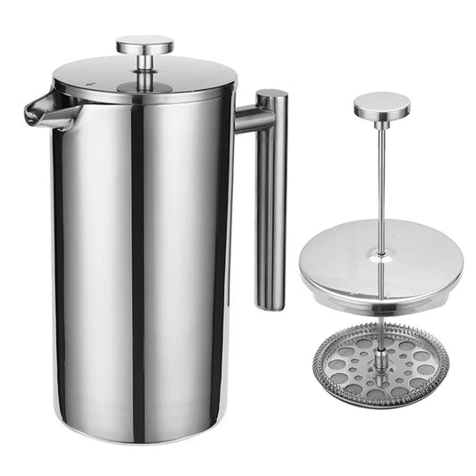 GoolRC Method press pot,-scald Handle Rust-proof Steel Thermal Coffee 800ml 3 Filters Press 304 Stainless 304 Stainless Steel Tea Maker 800ml French Press 304 Coffee Maker Tea Maker Tea Maker