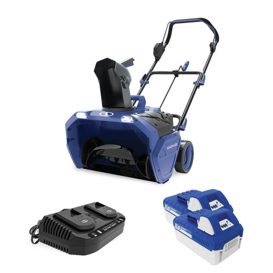 Snow Joe 48V 20 Cordless Brushless Single-Stage Snow Blower, 2 x 4.0-Ah Batteries & Charger