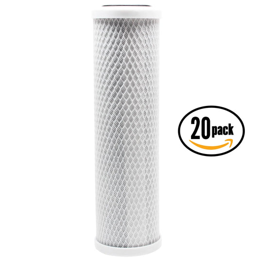 20-Pack Replacement DuPont WFPF13003B Activated Carbon Block Filter - Universal 10 inch Filter for DuPont Whole House Water Filtration System - Denali Pure Brand