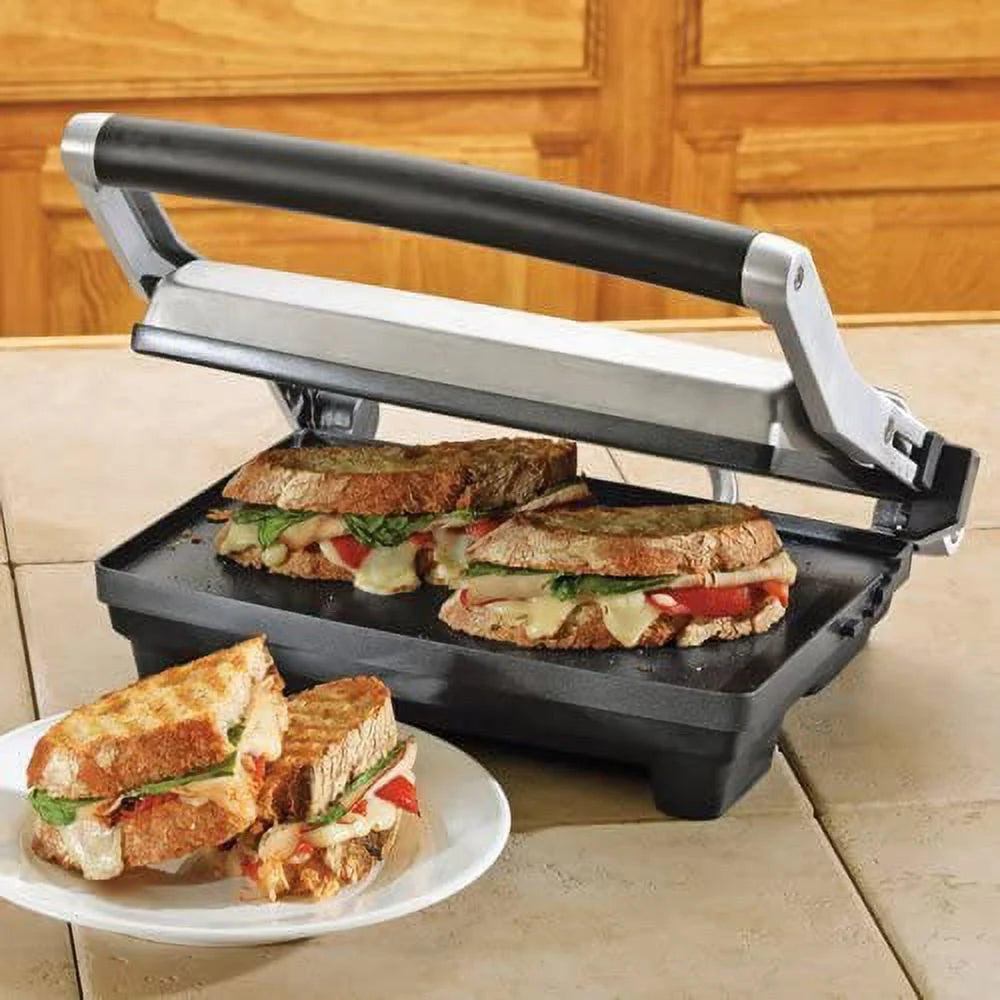Excellent Breville Duo 1500-Watt Nonstick Panini Press  Silver