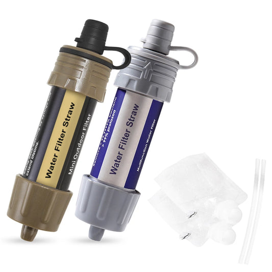 Grey & Green Water Filter Straw for Emergency Preparedness Soft Protects from Dust and Debris