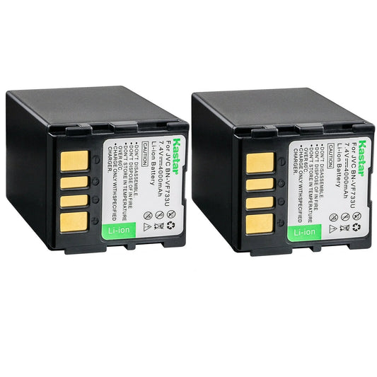 Kastar BN-VF733 Battery 2-Pack Replacement for JVC GZ-MG40AC GZ-MG40E GZ-MG40EK GZ-MG40EX GZ-MG40EY GZ-MG40EZ GZ-MG40U GZ-MG40US GZ-MG47 GZ-MG47E GZ-MG47EK GZ-MG47EX GZ-MG47EY GZ-MG47EZ Camera