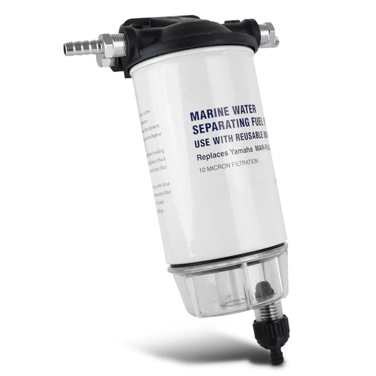 Five Oceans Fuel Filter Water Separator with 3/8-inch Barb x 1/4-inch  NPT Fitting, Replaces# MAR-FUELF-IL-TR, 18-7866 for Marine Yamaha Outboard Motor - FO3667