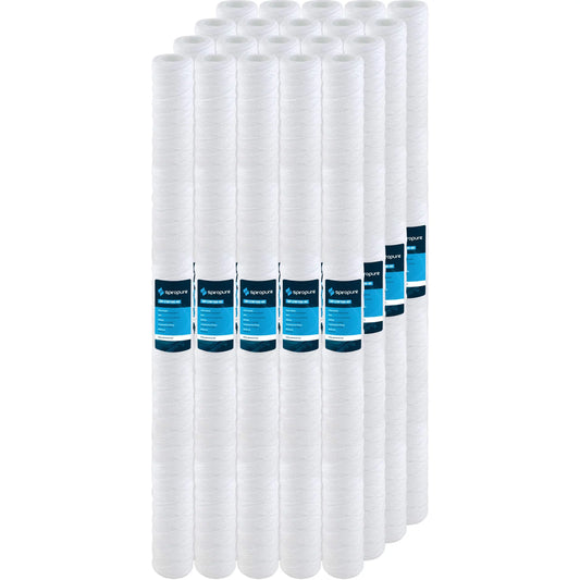 SpiroPure SP-CW100-40 40x2.5 100 Micron String-Wound Polypropylene Sediment Water Filter Cartridge SWC-25-40100 (Case of 20)