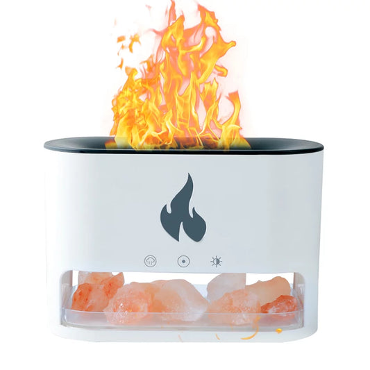 Pristin Humidifiers,Auto Shut-Off 4 Salt Lamp Diffuser Cool Mist Lamp Diffuser Silent Essential Oil Diffuser 250ml Aromatherapy Essential Color Flame Salt Diffuser Type-C USB Aroma Diffuser 250ml