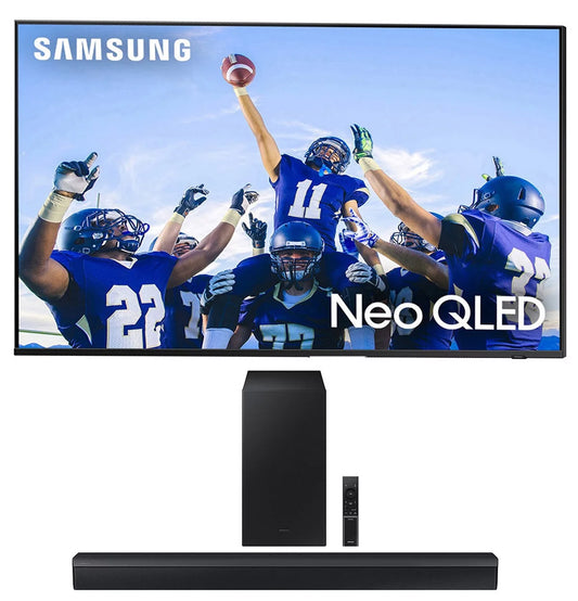 Samsung QN55QN90CAFXZA 55 Inch Neo QLED Smart TV with 4K Upscaling with a Samsung HW-C450 2.1ch Soundbar and Subwoofer with DTS Virtual:X (2023)