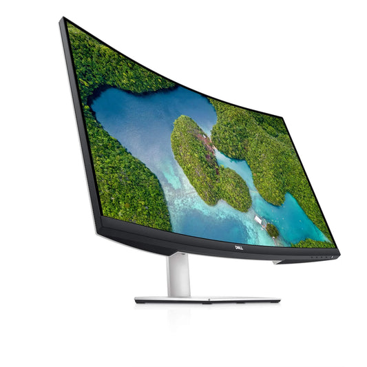 Dell S3221QS 32 Inch Curved 4K UHD, VA Ultra-Thin Bezel Monitor, AMD FreeSync, HDMI, DisplayPort, Built in Speakers, VESA Certified, Silver