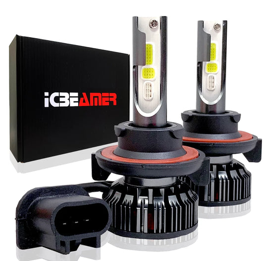 ICBEAMER H13 Hi/lo 7200lm COB LED RGB Headlight Daytime Running Light Replace Halogen bulbs control by Smartphone App