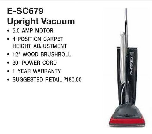 VAC, SANITAIRE VACUUM 5AMP 30' CORD 12 MAID SAVER