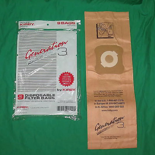 Genuine Kirby Vac Fit All Generation 3 G3 Vacuum Cleaner Bag OEM 197389A 197289S [63 Bags]