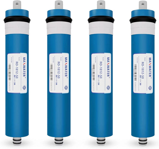 50GPD Reverse Osmosis Membrane  RO Membrane Replacement Fits Under Sink Reverse Osmosis Drinking Water Purifier System - Pack Of 4