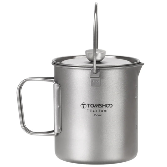 TOMSHOO Camping Coffee Cup with Press Plate, Versatile French Press Pot for Hiking