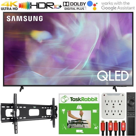 Samsung Q60 70 Inch QLED 4K UHD 2021 Smart TV with TaskRabbit Installation and Wall Mounting Bundle for Q60AA Series (QN70Q60AA)