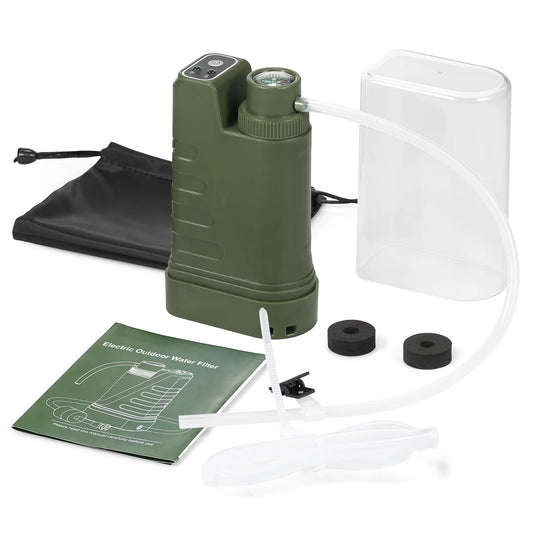 Tomshoo Electric Filtration System Portable USB Powered Filter with Night and Compass for Outdoor Camping Hiking Backpacking Preparedness
