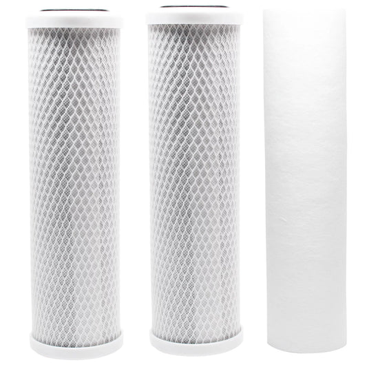 Replacement Filter Kit for Bulk Reef Supply 200411 RO System - Includes Carbon Block Filters & Polypropylene Sediment Filter - Denali Pure Brand
