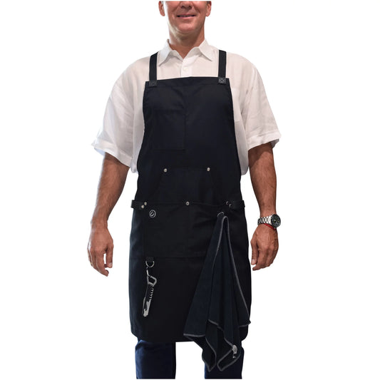 Kitchen Chef Apron for Men with Pockets | Professional Grade | Made for Cooking, Servers, Waitress , BBQ, Grill, Work, Comfortable with Cross Back Straps, Quick-Release | Aprons for Women with Pockets