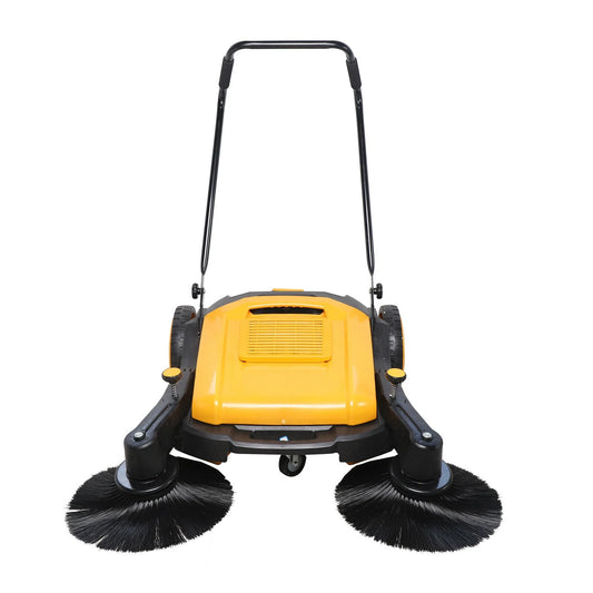 Oukaning 41 Hand Push Sweeper Pavement Self-propelled Street Sweep Tool Outdoor Cleaner