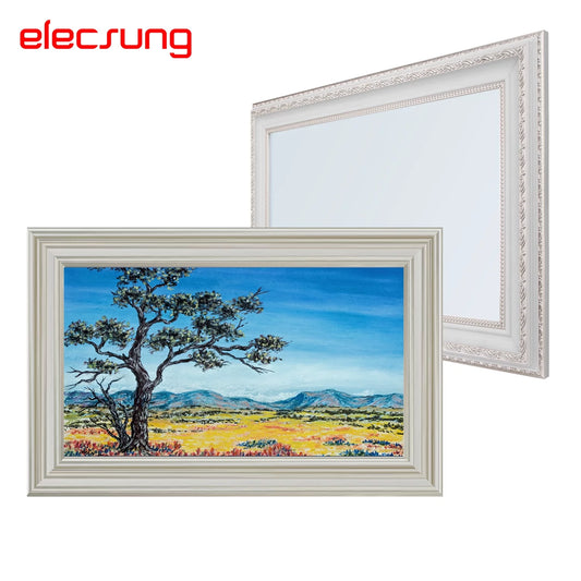 Elecsung 22 Smart webOS Mirror with Antique White Decor TV Frame for Bathroom System Built-in WiFi Alexa Bluetooth