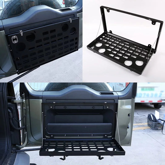 TINKI Car tailgate table storage rack metal foldable cargo storage rack for Land Rover Defender 90 110 2020-2023