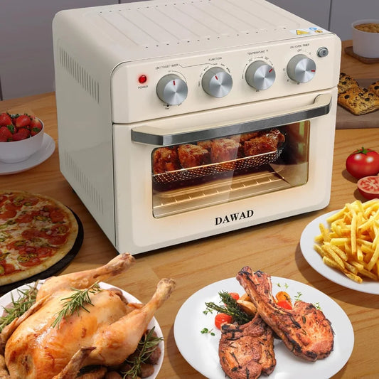 Home Kitchen 19QT Countertop Convection Toaster Oven Air Fryer Combo, Cream White