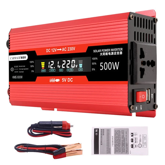 Dcenta 1200W Car Power Inverter 12V to 110V AC Converter Solar Inverter LCD Digital Modified Sinewave Inverter with AC Outlets USB Charging Port On-Off Switch for Car RV Solar Panel
