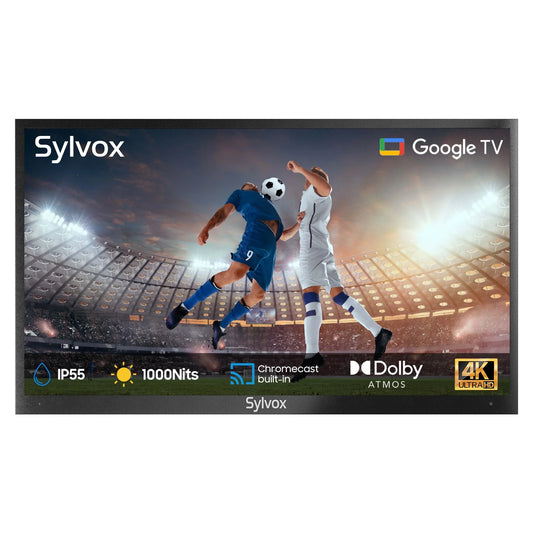 Smart Outdoor TV, 55 inch Outdoor TV Upgraded Google TV, 4K Weatherproof Outside TV, IP55 Waterproof, Google Assistant, Chromecast, 1000 nit Brightness for Partial Sun (Deck Pro 2.0)