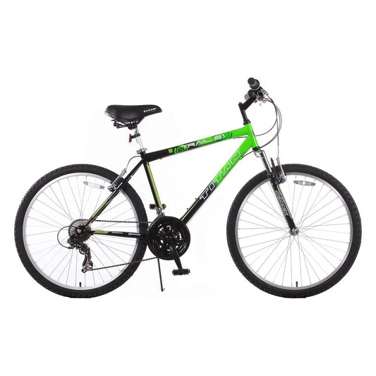 26 Trail 21-Speed Suspension Men's Mountain Bike, Green and Black
