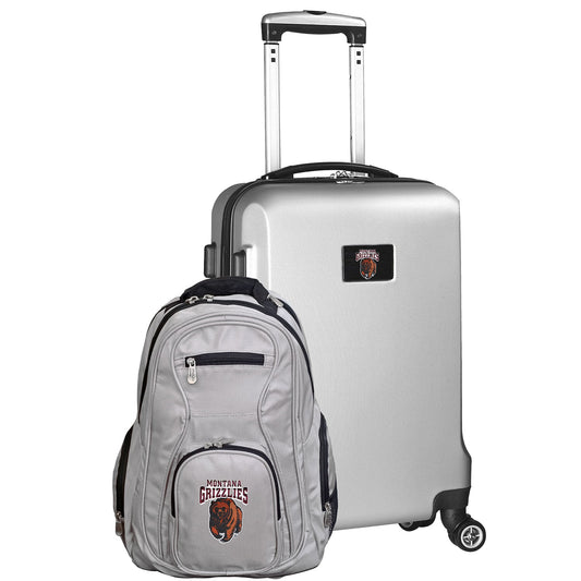 Montana Grizzlies Deluxe 2-Piece Backpack and Carry-On Set - Silver