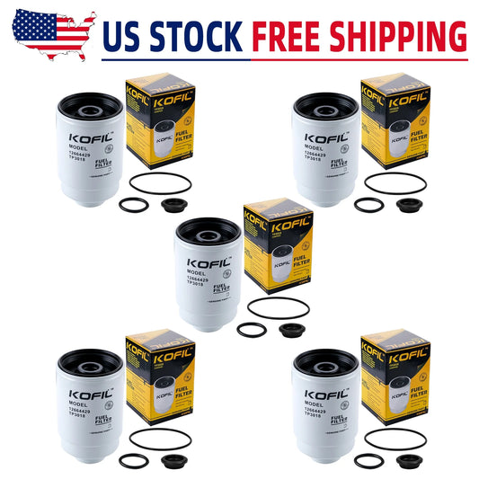 5Pcs TP3018 Fuel Filter for Duramax 6.6L 2001-2016 Chevy Chevrolet Silverado/GMC Sierra Engine Replaces TP3012 19305685