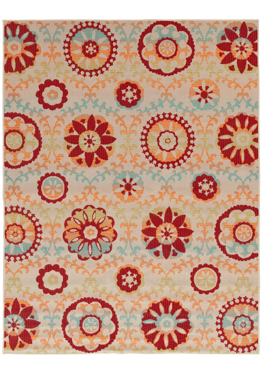 Mainstays 5'x7' Multicolor Floral Medallion Outdoor Rug