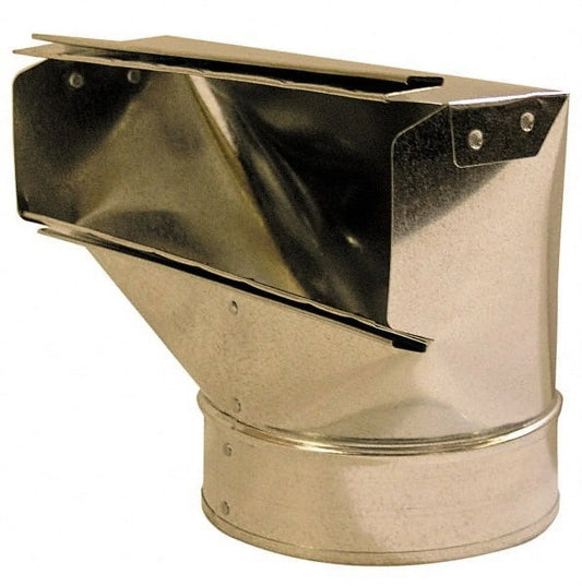Made in USA Galvanized HVAC Duct 90° Stack Boot, 6 ID, 3-1/4 Wide x 12 Long