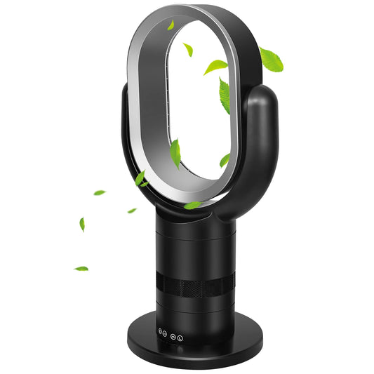 Dubbin 24 inch Bladeless Tower Fan, with Remote Control, for Home Air Conditioner, Black