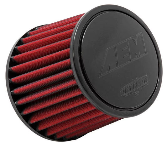 AEM 21-205DK Universal DryFlow Clamp-On Air Filter: Round Tapered; 4 in (102 mm) Flange ID; 5.25 in (133 mm) Height; 6 in (152 mm) Base; 5.125 in (130 mm) Top