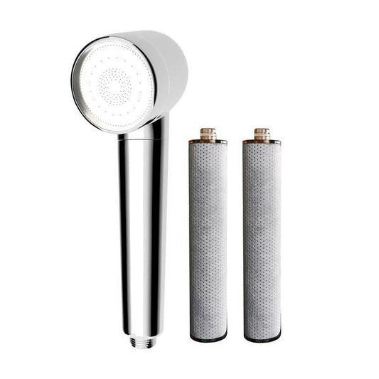 Shower head with 2 filter elements PZ30 silver Pressurized Beauty Shower Filter Head SPA Handled Sprinkling Shower Nozzle with Carbon Fiber Filter Replacement-Chlorine & Flouride Filter-Hard Water Sof