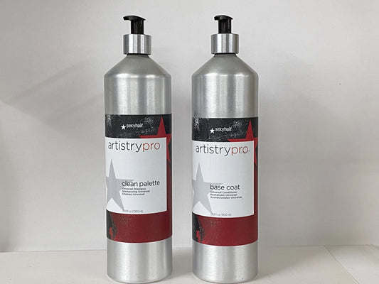Sexy Hair Artistry Pro, Clean palette shampoo & Base Coat conditioner 33.8 oz lite duo set