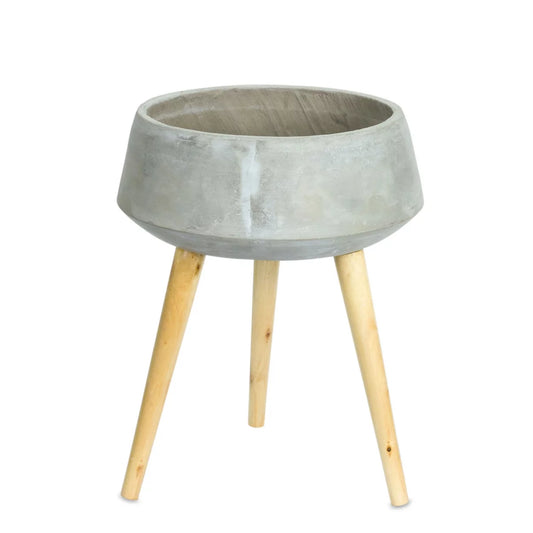 Home Decorative Planter on Legs 13.25 x 17.5H Cement