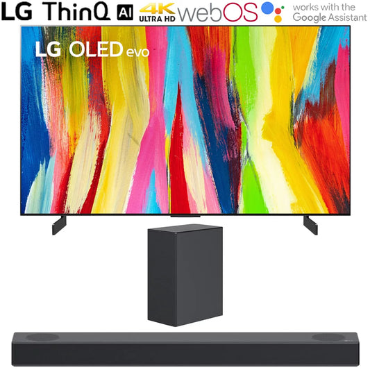 LG OLED77C2PUA 77 Inch HDR 4K Smart OLED TV (2022) Bundle with LG S75Q 3.1.2 ch High Res Audio Sound Bar with Dolby Atmos