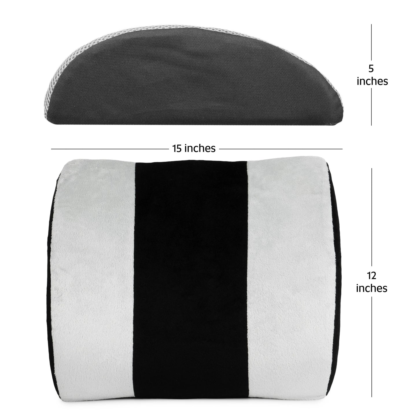 HealthMate Heated Massage Lumbar Cushion - Gray