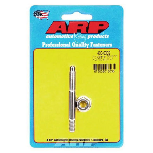 ARP 400-0302 0.31 x 2.7 in. Polished Stainless Steel Air Cleaner Stud Kit