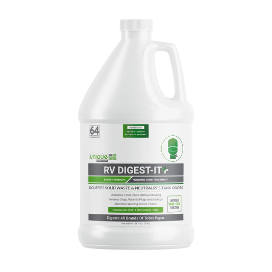 Unique RV Digest-It Plus, Extra-Strength Black Tank Treatment Liquid for RVs (128 oz.)