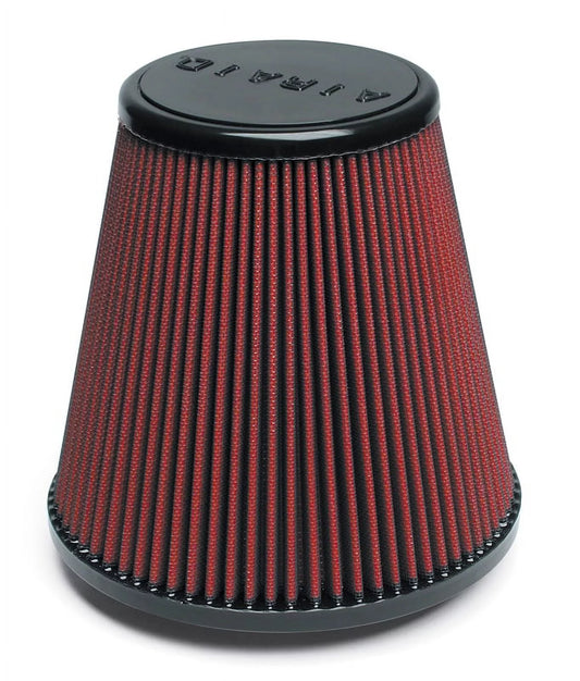 Airaid 700-445 Universal Clamp-On Air Filter: Round Tapered; 4.5 in (114 mm) Flange ID; 7.5 in (191 mm) Height; 8 in (203 mm) Base; 5 in (127 mm) Top