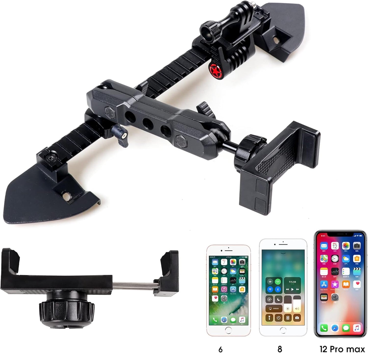 BESTAOO JL Dash Multi-Mount Phone Holder, for 2018-2023 Jeep Wrangler JL JLU & Gladiator JT, Multifunction, Action Camera Holder and Platform Phone Stand