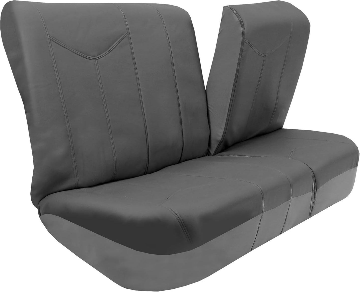FH-PU009115 Rome PU Leather Seat Covers Airbag Ready & Rear Split Full Set Gray