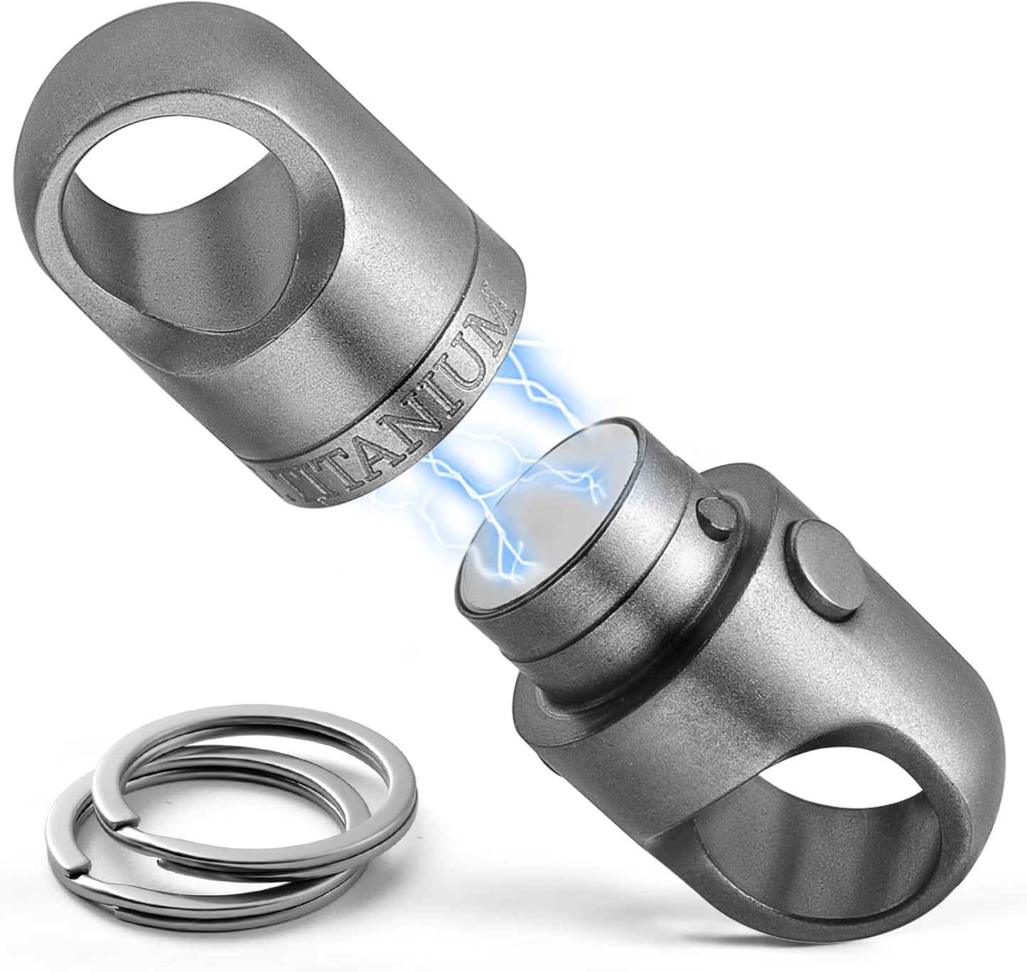 FEGVE Titanium Magnetic Key Holder, Quick Release Keychain, Detachable Magnetic Keychain, Safely Lock System-360 ° Rotatable