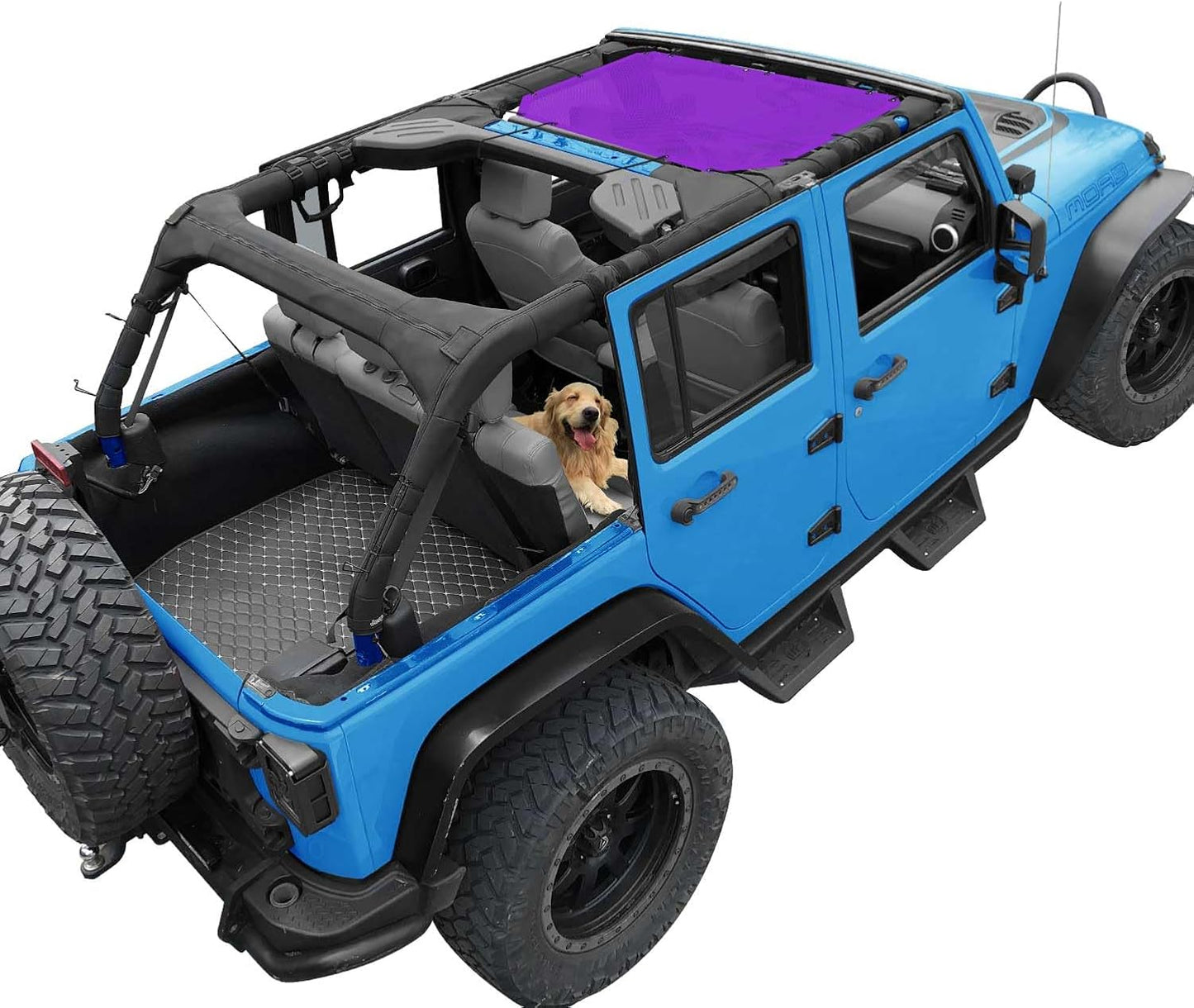 Coverspec JT Top Sun Shade Roof Compatible with Jeep Gladiator JT (2018-2023) 4 Door Jeep Sunshade Top Sunroof Bikini Cover- Blocks UV, Wind, Noise - Black Mesh for Full Length