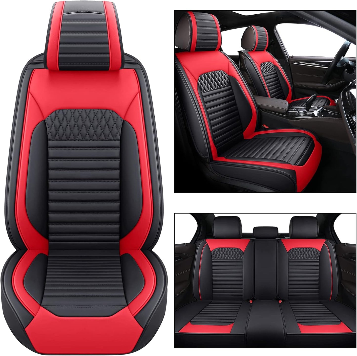Tomatoman Front Seat Covers Compatible with Toyota Corolla Rav4 Camry 4runner Honda Civic Accord HRV CRV Nissan Altima Sentra Hyundai Tucson Accent Elantra(2PCS/Black)