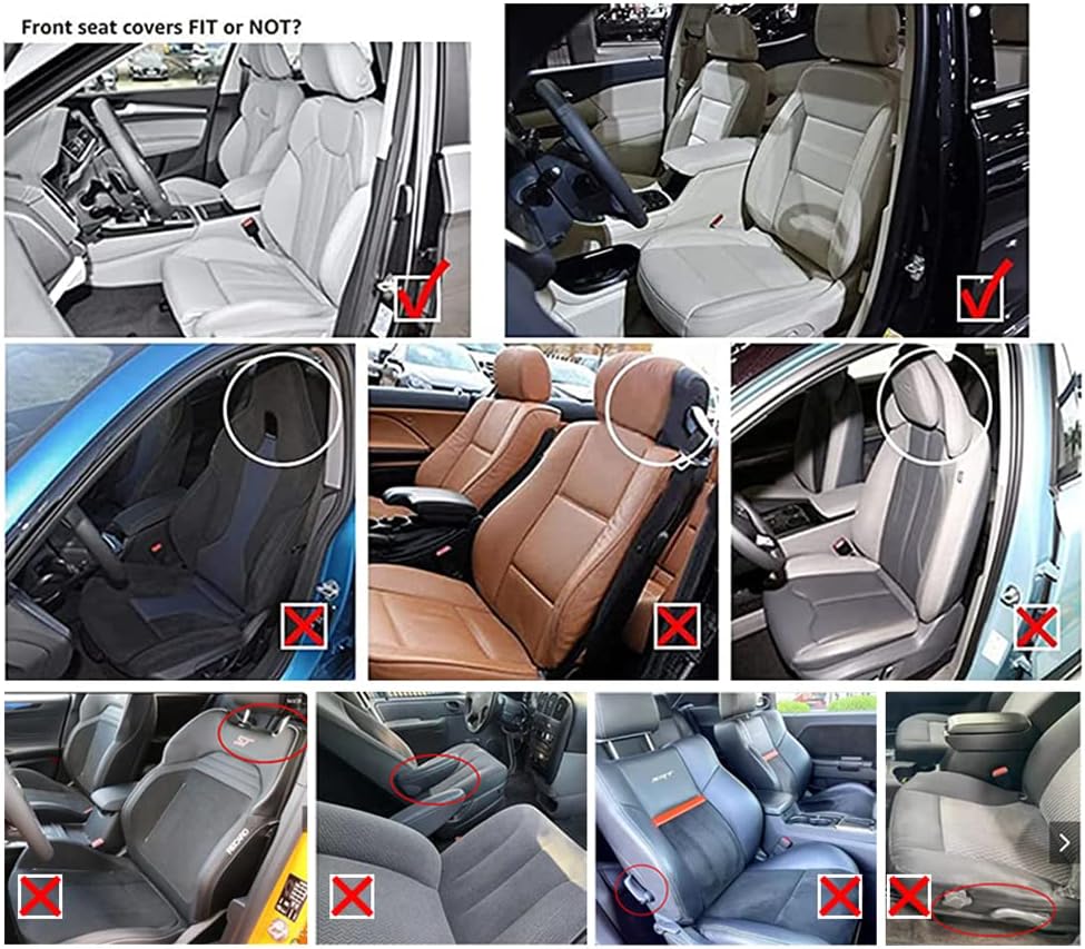 Car Seat Covers for Dodge Magnum Front&Rear 5 Seats Full Set Car Seat Cushions Soft Fabric Seat Protectors（Grey）
